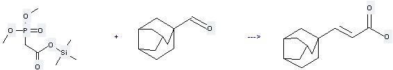 Acetic acid,2-(dimethoxyphosphinyl)-, trimethylsilyl ester can be used to produce 3-(1-adamantyl)-2-propenoic acid